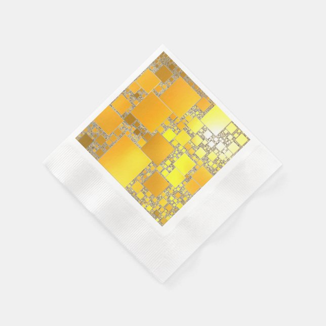 Gelb und Orange Squared Napkins Serviette (Ecke)