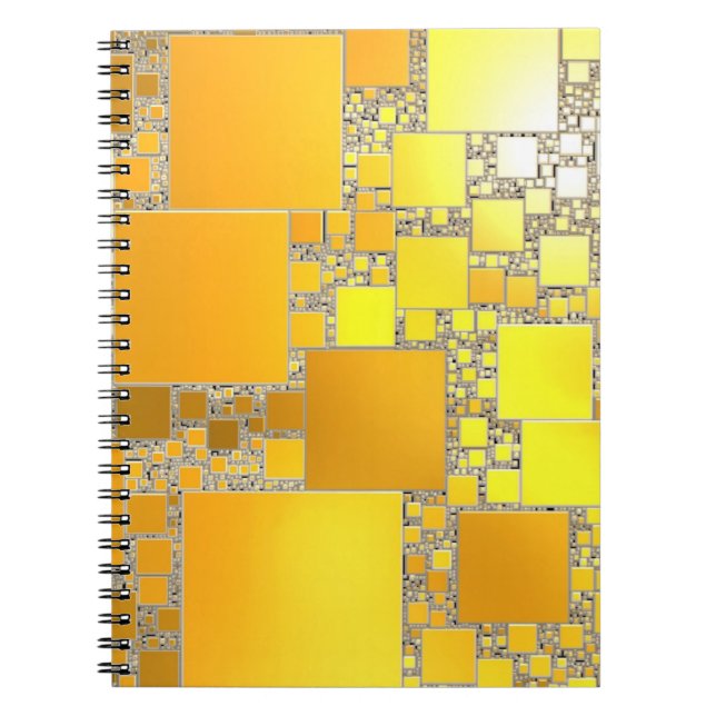 Gelb und Orange Squared Spiral Notebook Notizblock (Vorderseite)
