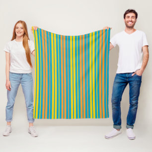 Gelb und orange vertikal gestreift blau fleecedecke