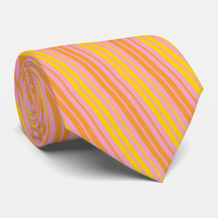 Gelb und Orange Vertikale Streifen Rosa  Krawatte