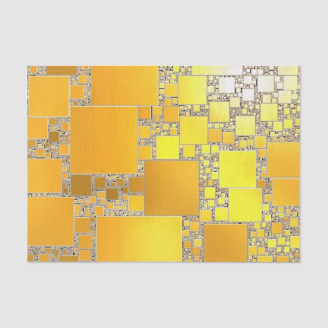 Gelb- und Orangengeflechtpapier Seidenpapier (Vorderseite)