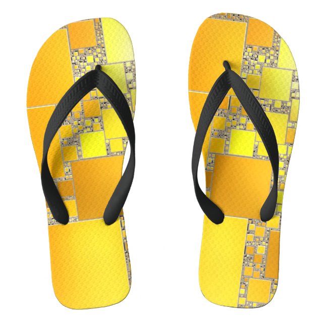 Gelb- und Orangenzange Flip Flops (Fußbett)