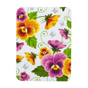 Gelb- und rosa Blumenmuster Magnet
