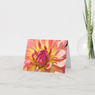 Gelb und rosa Dahlia 4x6 notecard Karte