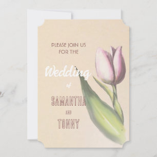 Gelb und rosa Elegant Romantische Hochzeit in Einladung