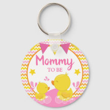 Gelb und rosa Gummi Ducky Polka Dot Mommy zu sein