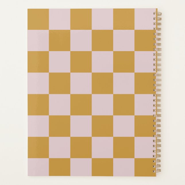 Gelb und Rosa Kariert Planer (Rückseite)