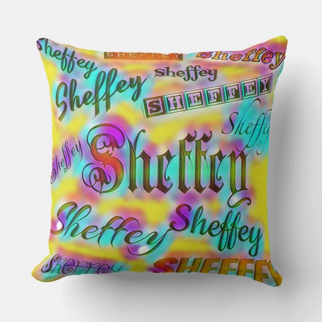 Gelb und Rosa Sheffey Kissen (Vorderseite)