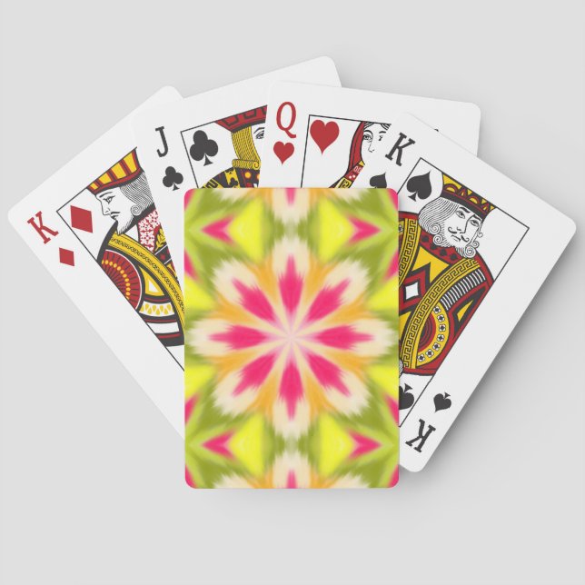 Gelb und rosa spielkarten (Rückseite)
