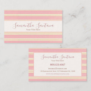 Gelb und rosa Streifen Visitenkarte