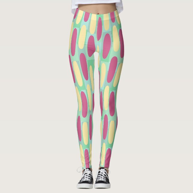 Gelb- und Rosatornen Leggings (Vorderseite)