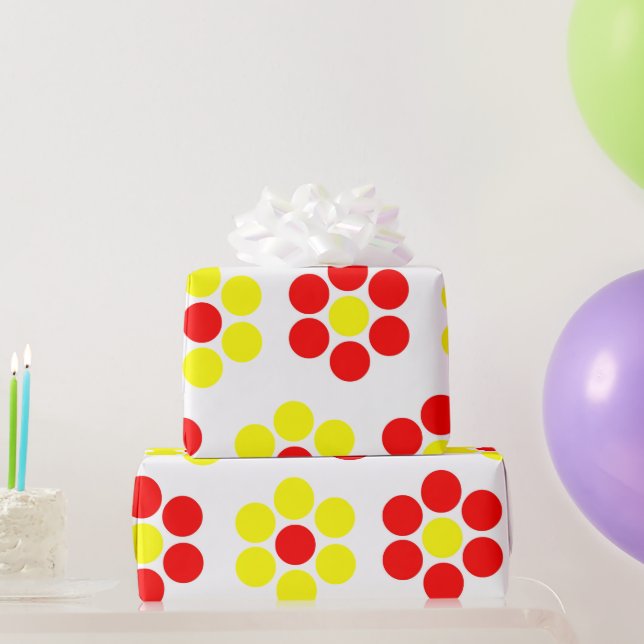 Gelb und Rot Blumen Minimal einfach Geschenkpapier (Partygeschenke)