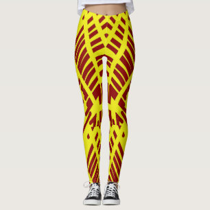 Gelb und rot, lebend "Ratti_Creative_Arts" Leggings
