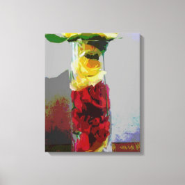 Gelb und rote Rosen Leinwanddruck