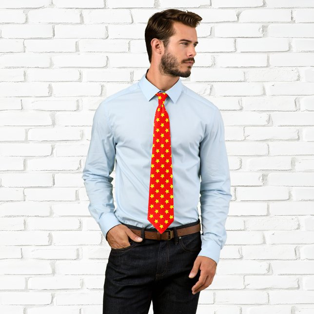 Gelb- und Rotsternmuster Krawatte (Yellow and Red Star Pattern Tie)