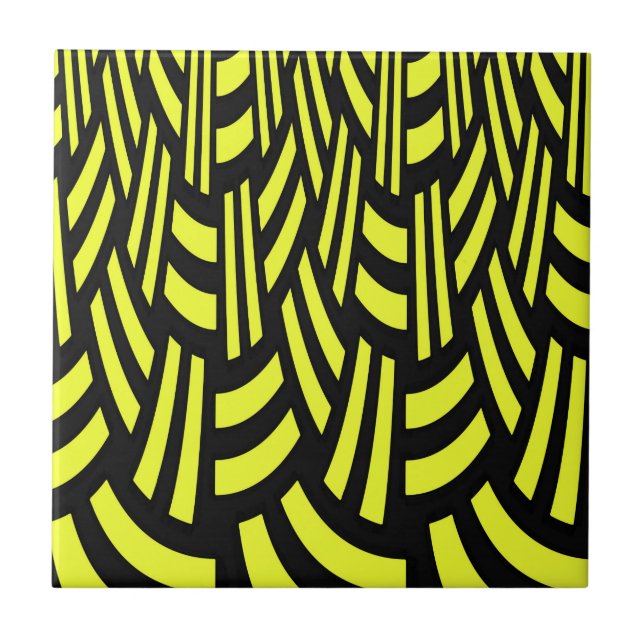 Gelb und Schwarz Art Déco Fliese (Vorderseite)