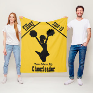 Gelb und schwarz Cheerleader Fleece Blanket