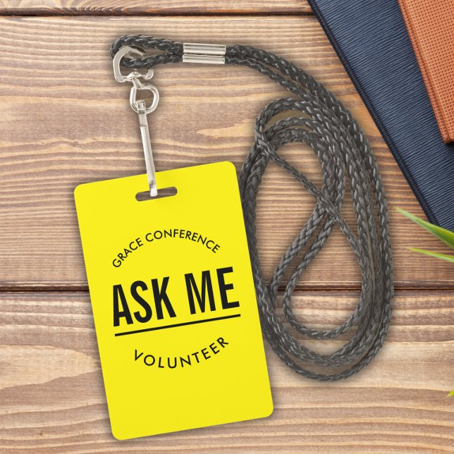 Gelb und Schwarz fragte mir Freiwillige Ausweis (Von Creator hochgeladen)