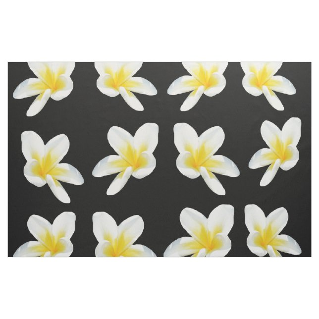 gelb und schwarz-Frangipani-Muster, Stoff (Yard (91,4 cm))
