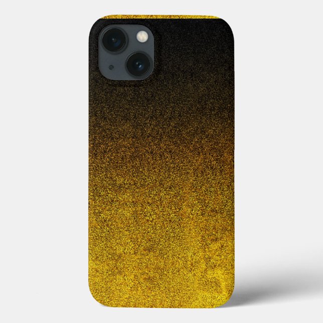 Gelb- und Schwarz-Glitzer-Gradient Case-Mate iPhone Hülle (Rückseite)