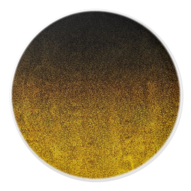 Gelb- und Schwarz-Glitzer-Gradient Keramikknauf (Vorderseite)