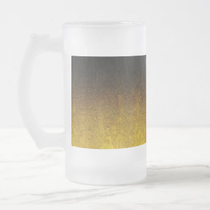 Gelb- und Schwarz-Glitzer-Gradient Mattglas Bierglas