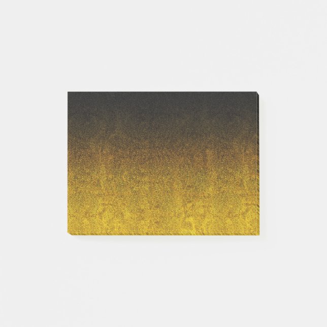 Gelb- und Schwarz-Glitzer-Gradient Post-it Klebezettel (Vorderseite)