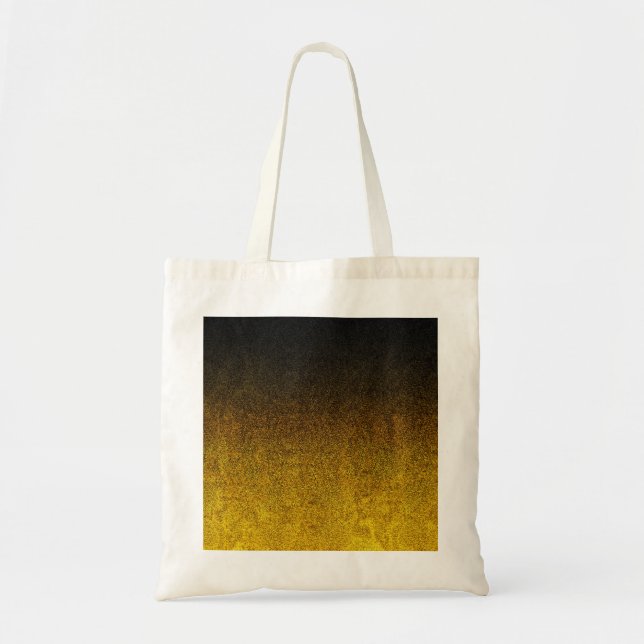 Gelb- und Schwarz-Glitzer-Gradient Tragetasche (Vorne)