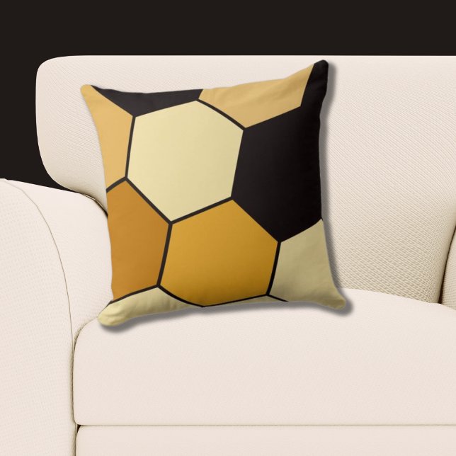 Gelb- und Schwarz-Hexagon-Muster Kissen (Yellow and Black Hexagon Pattern Throw Pillow)