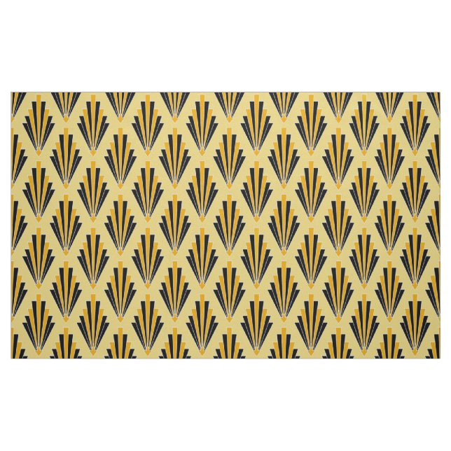 Gelb und schwarz Iconic Art Deco Stoff (Fat Quarter (45,7 x 55,9 cm))