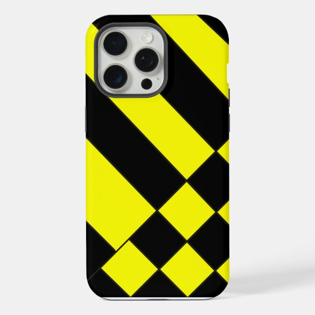 Gelb und Schwarz iPhone Hülle (Rückseite)