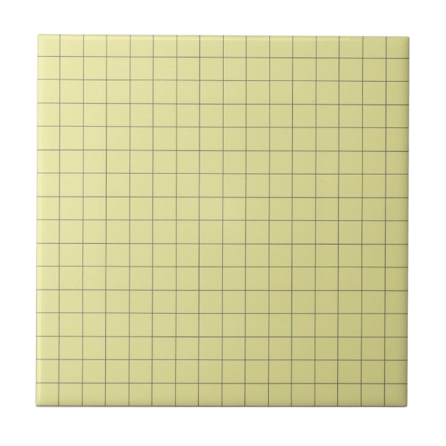Gelb und schwarz kariert Minimalistisch Fliese (Vorderseite)