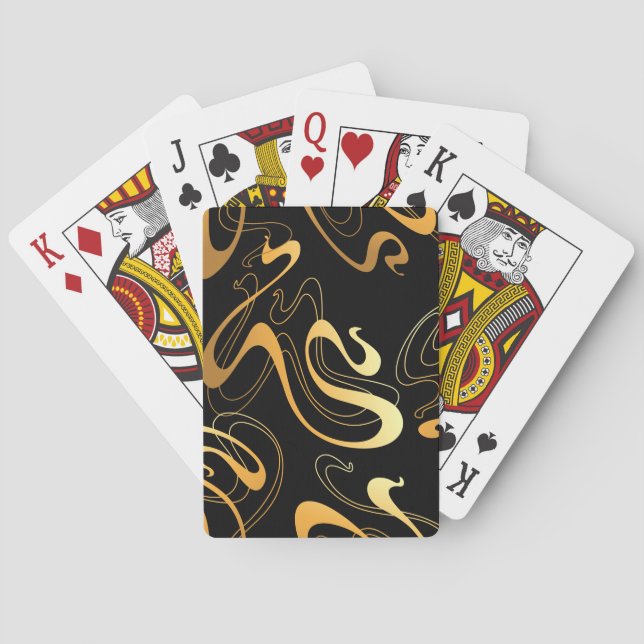 Gelb und Schwarz Klassik Abstrakt Spielkarten (Rückseite)
