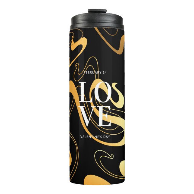 Gelb- und Schwarz-Klassik Thermosbecher (Vorderseite)