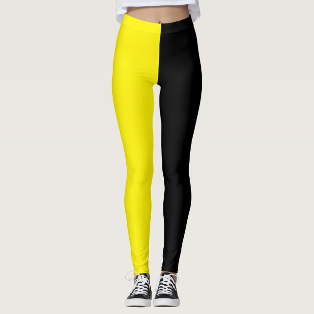 Gelb und schwarz leggings (Vorderseite)