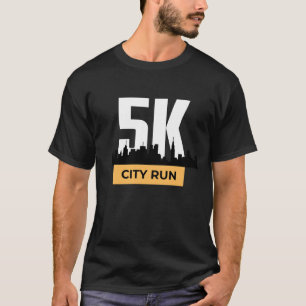 Gelb und schwarz Moderner 5K City Run T - Shirts