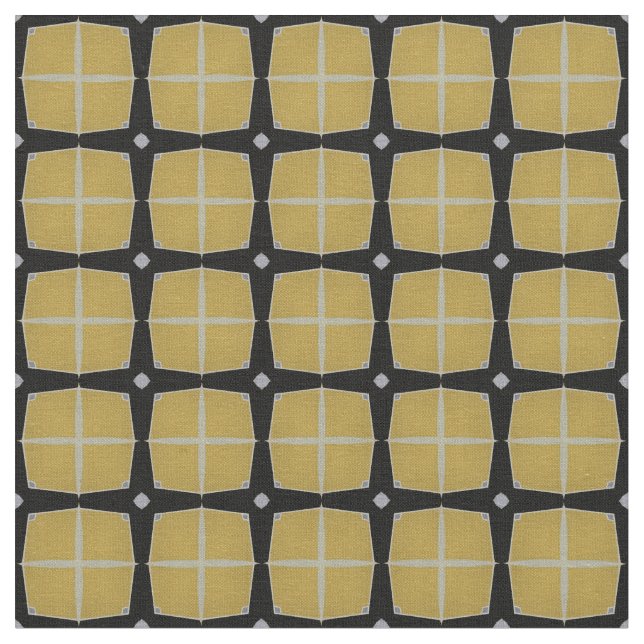 Gelb und Schwarz Modernes geometrisches Muster Stoff (Nahaufnahme)