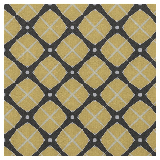 Gelb und Schwarz Modernes geometrisches Muster Stoff (Nahaufnahme)