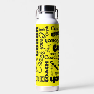 Gelb und schwarz Personalisierter Coach Geschenk N Trinkflasche