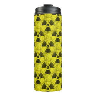 Gelb- und Schwarz-Radioactive Hazmat Grunge Muster Thermosbecher