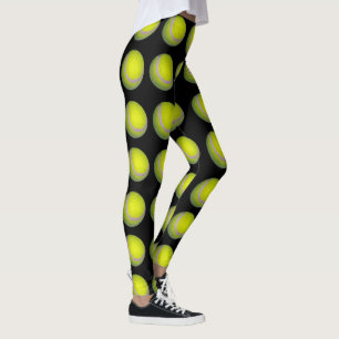 Gelb- und Schwarz-Tennis-Ball-Muster, Leggings