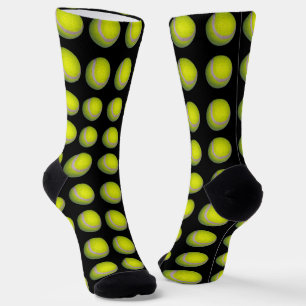 Gelb- und Schwarz-Tennisball-Muster, Socken