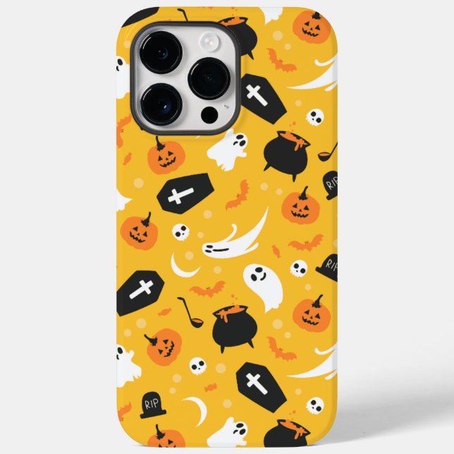 Gelb- und Schwarz-Weiß-Muster Case-Mate iPhone Hülle (Rückseite)