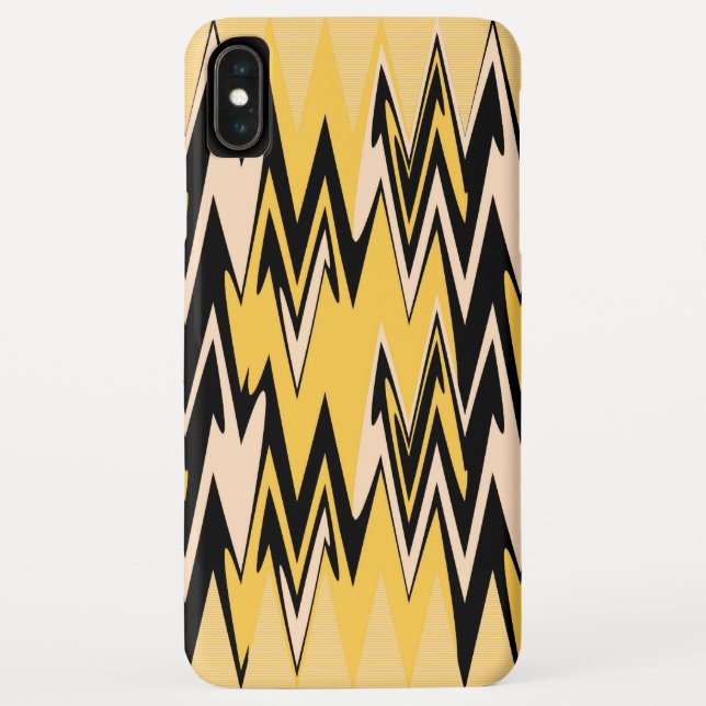 Gelb und schwarz Zigzag Abstrakt Zickzack Case-Mate iPhone Hülle (Rückseite)