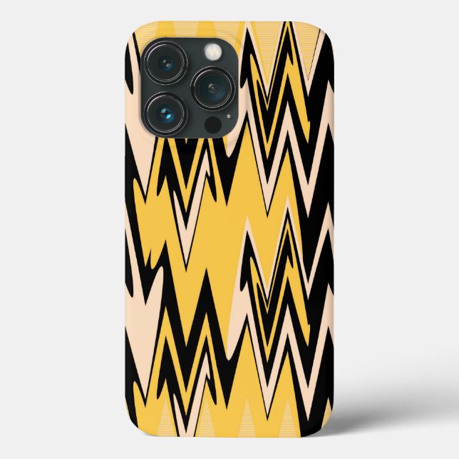 Gelb und schwarz Zigzag Zickzack Muster Case-Mate iPhone Hülle (Rückseite)