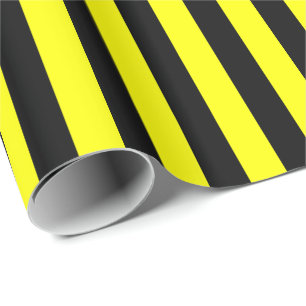 Gelb und schwarze Streifen Geschenkpapier