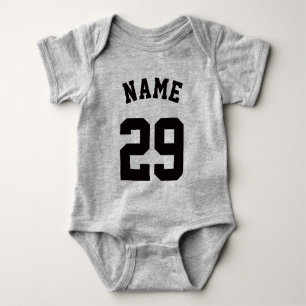 Gelb und Schwarzes Baby   Sports Jersey Design Strampler