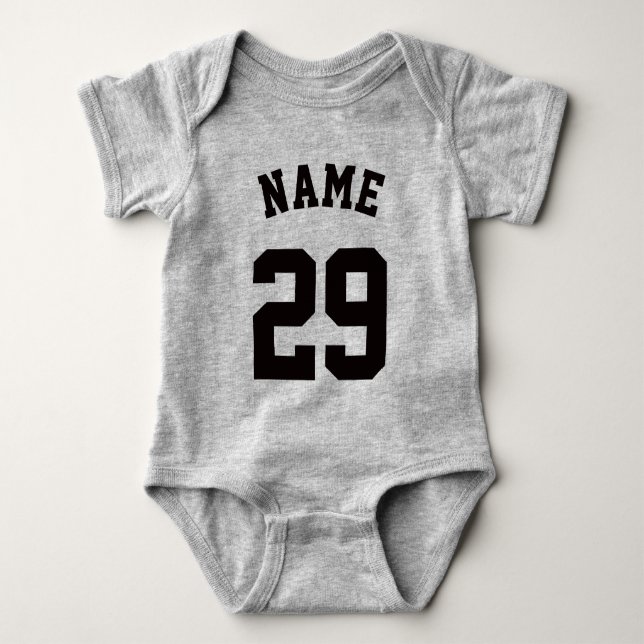 Gelb und Schwarzes Baby | Sports Jersey Design Strampler (Vorderseite)