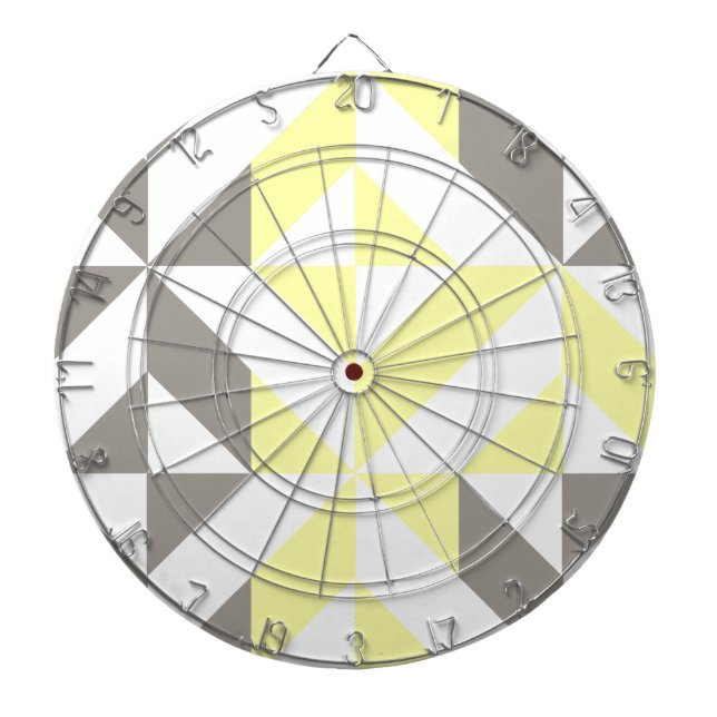 Gelb und silber Geometric ZigZag Dartscheibe (vorne)