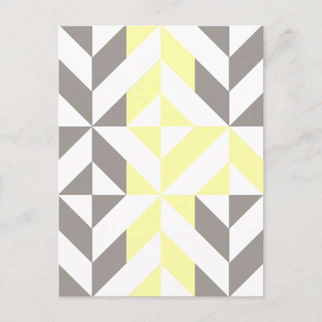 Gelb und silber Geometric ZigZag Postkarte (Vorderseite)
